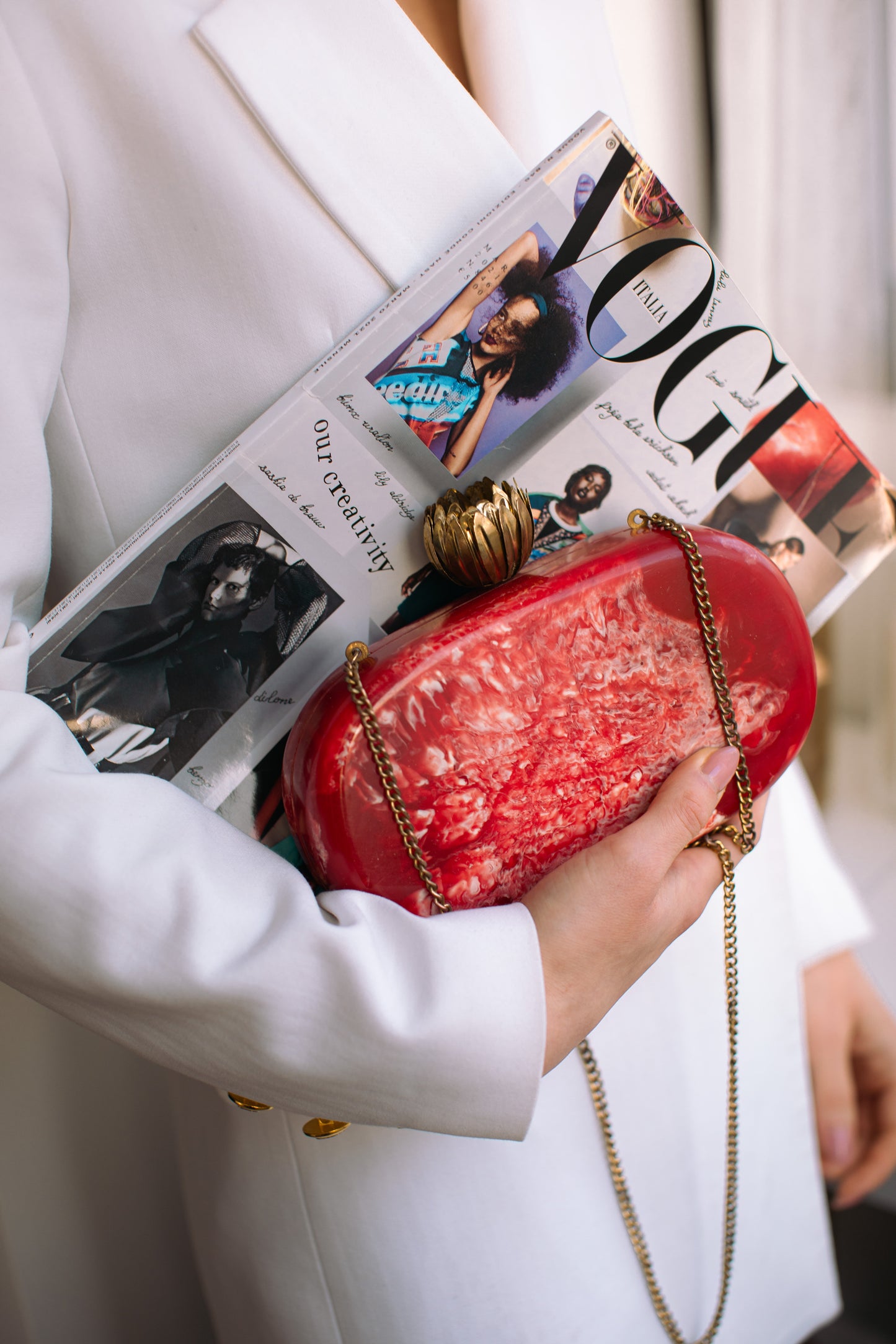 Clutch Red Marble