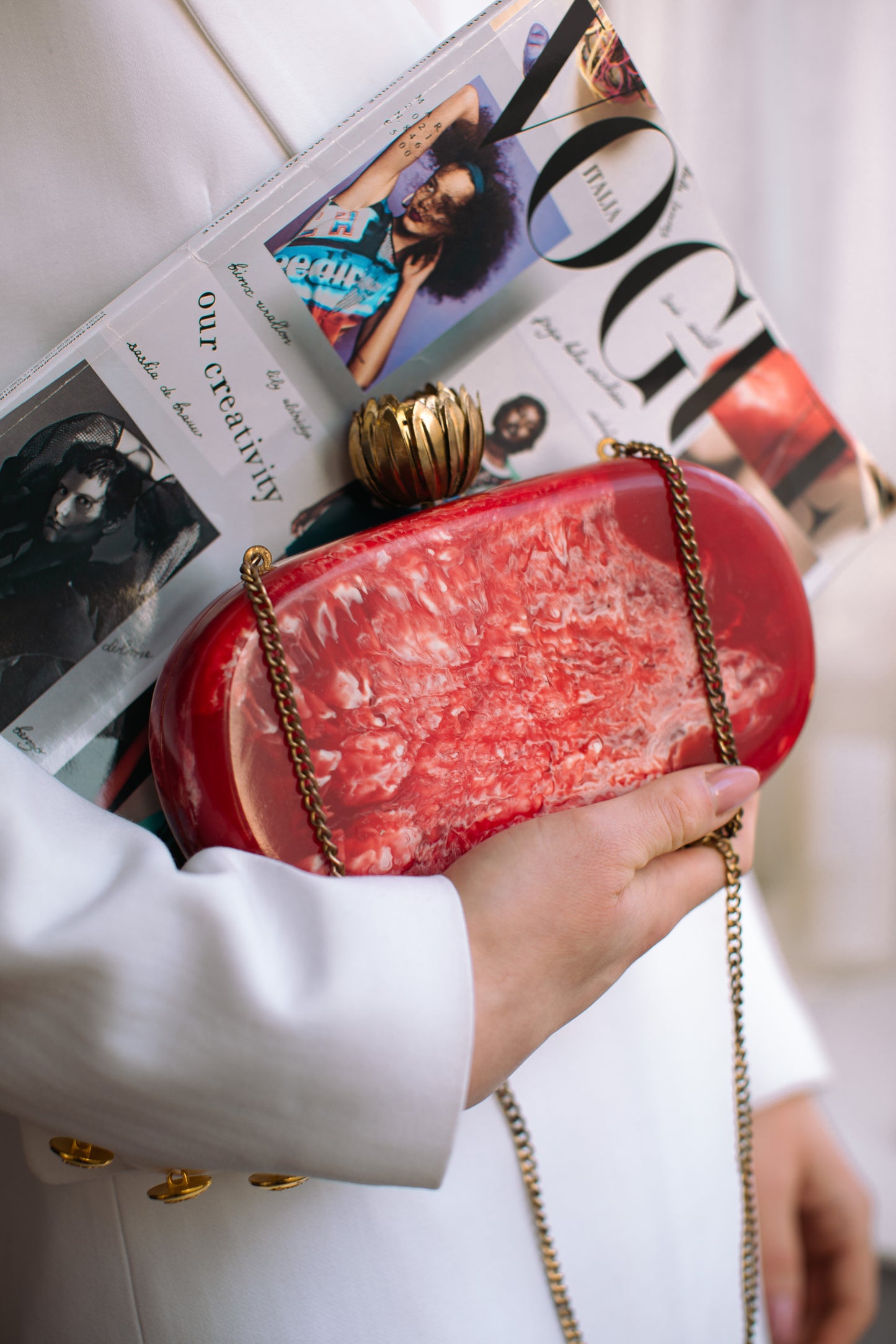 Clutch Red Marble