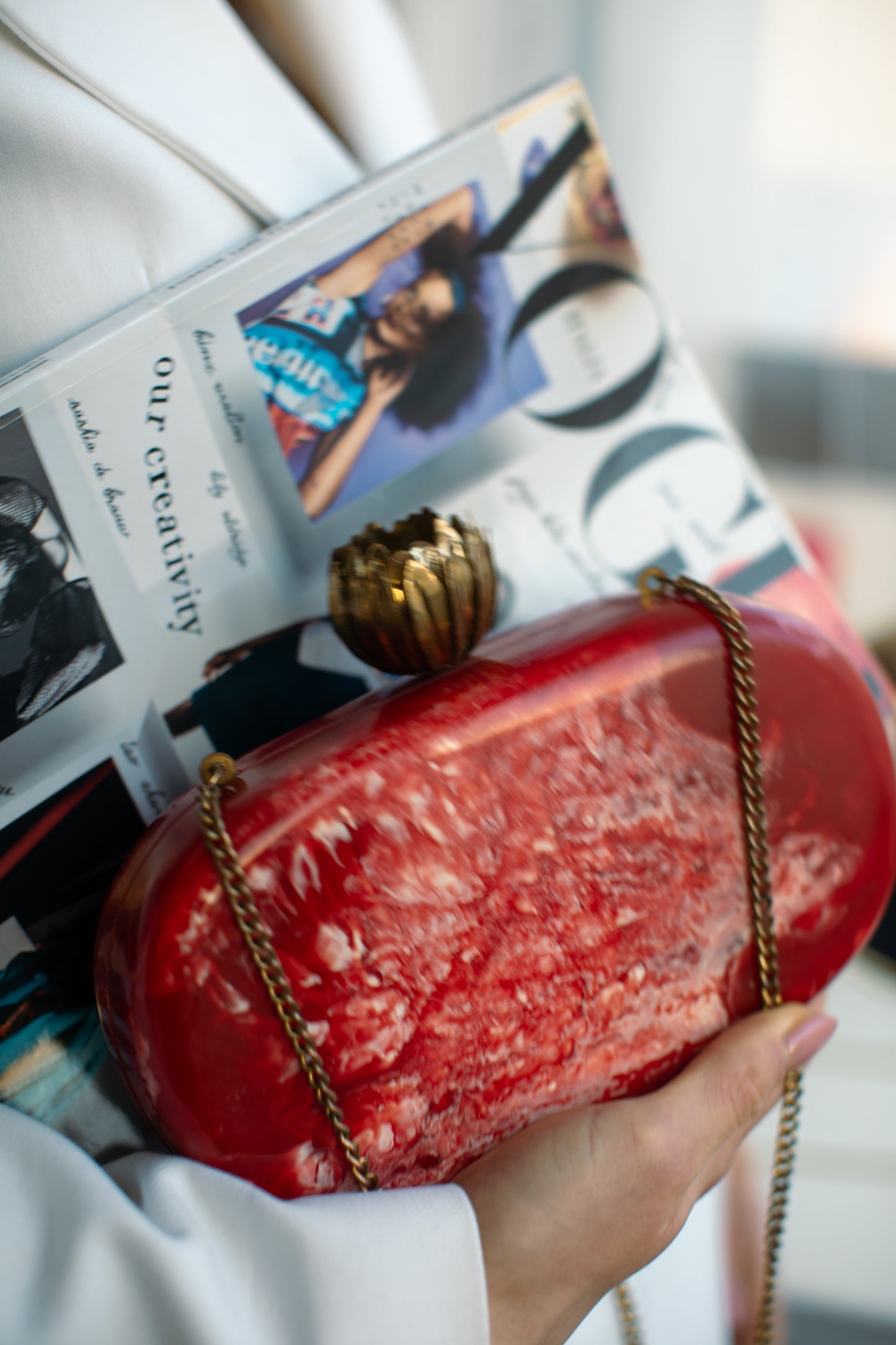 Clutch Red Marble