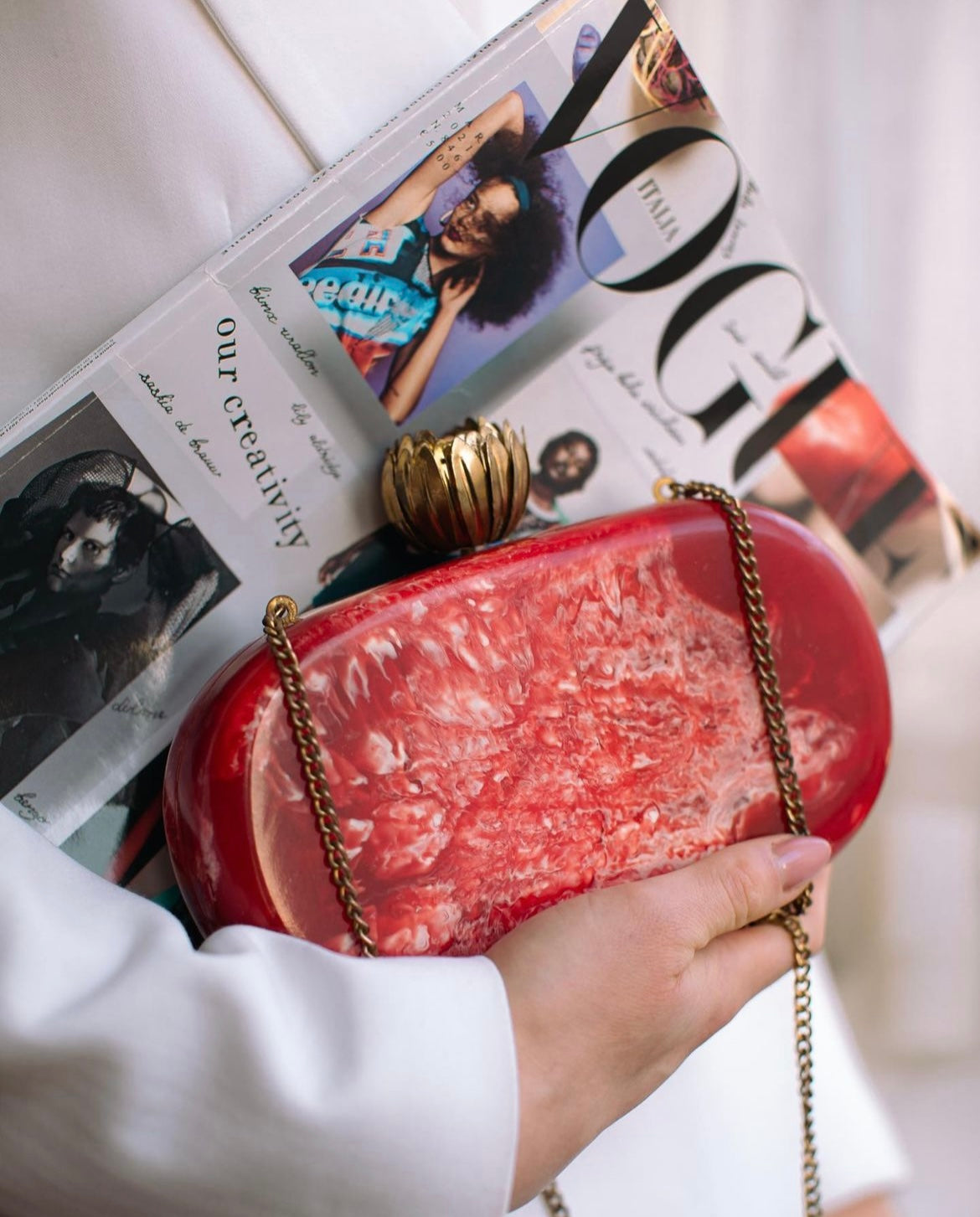 Clutch Red Marble